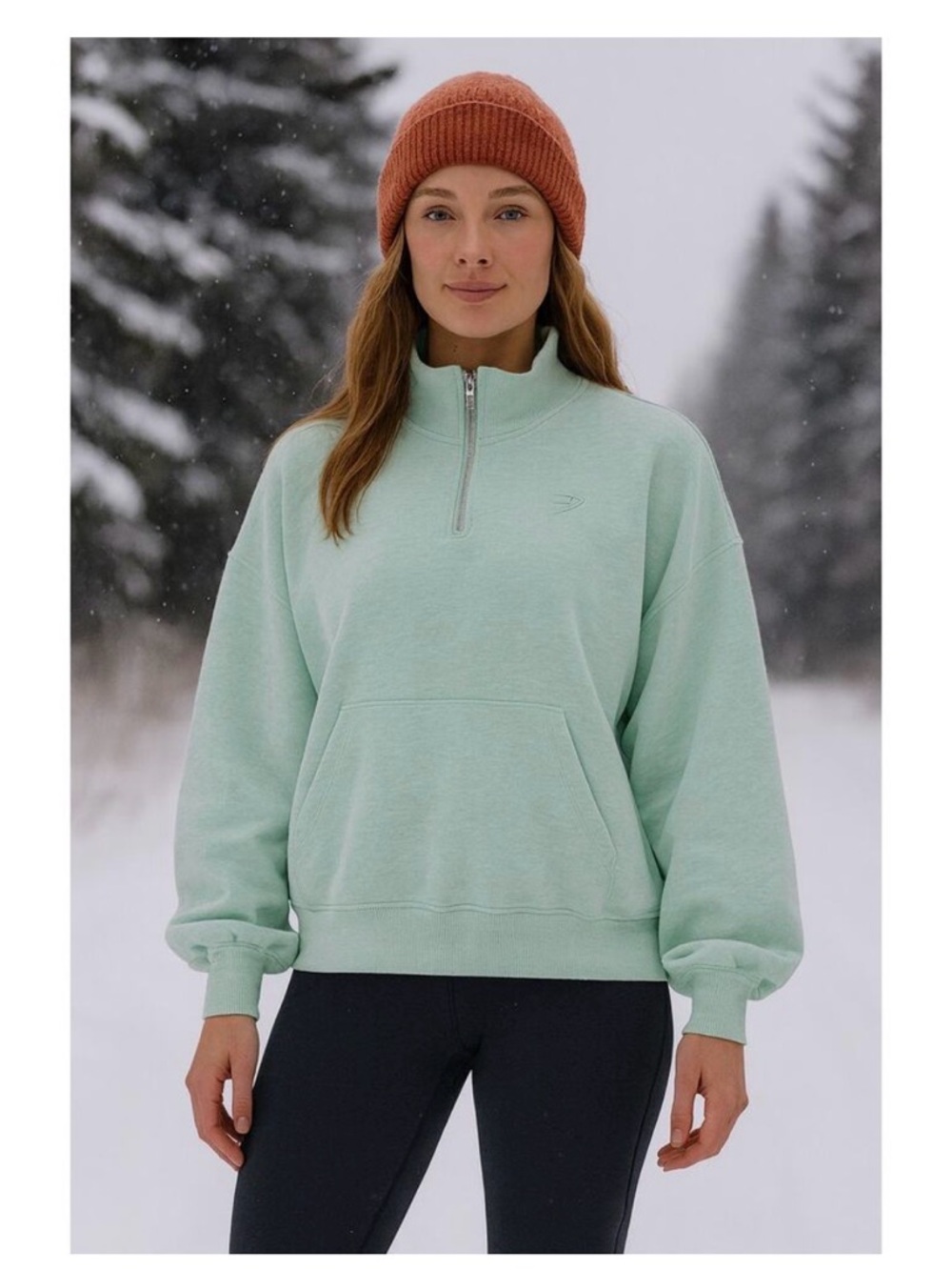 Gymshark | Rest Day Sweats 1/4 Zip Pullover in Refreshing Green Marl medium
